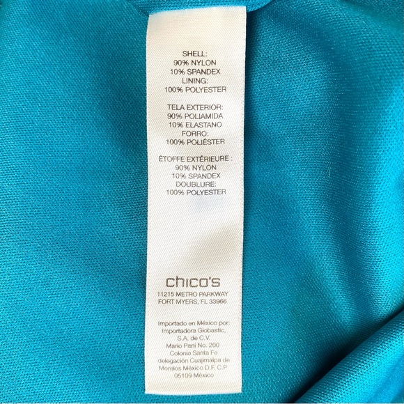 Chico’s Women’s Green Ikat Maida Handkerchief Dress Sleeveless V-Neck Size 0 - Picture 12 of 13